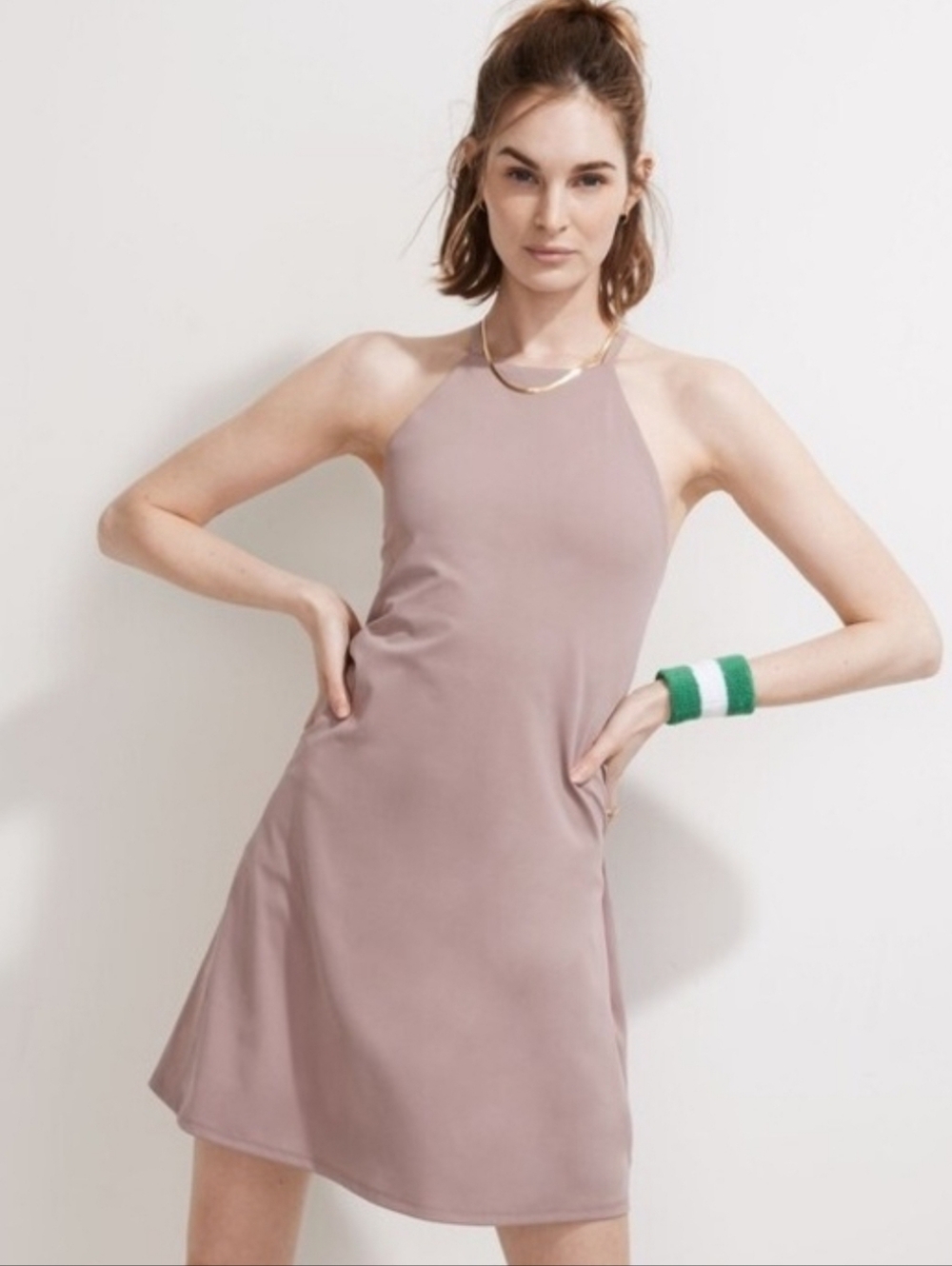Madewell Mauve Halter Mini Dress